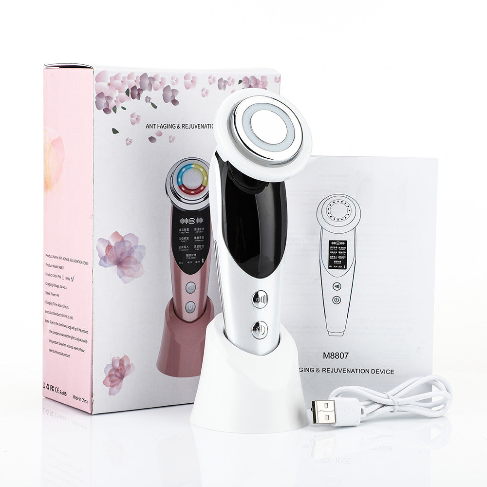 7-in-1 Facial Massager EMS Micro-current Color Light Vibration LED Beauty Purifying Introducer Skin Care Beauty Device - HD Wireless Product #7