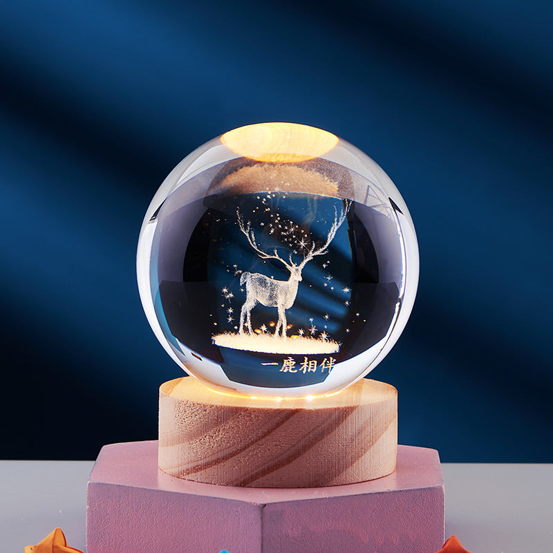 Crystal Ball 3D Inner Carved Solar System Glowing Night Lights Warm Bedside Light Festival And Kid Gift Night Lamp a84746ae d