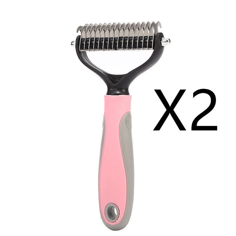 Stainless Double-sided Pet Brush Hair Removal Comb Grooming Dematting Dog Grooming Shedding Tools a867c48a 4e48 43a9 8926 2fb