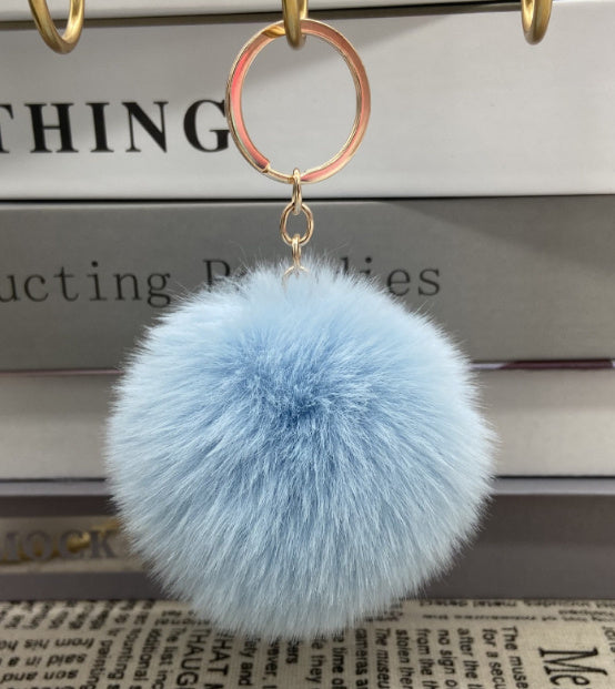20 Colors Fluffy Fur Pom Pom Keychain Soft Faux Fur-like Ball Car Keyring Key Holder Women Bag Pendant Jewelry - HD Wireless Product #37