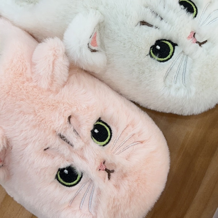 Cute Cat Plush Slippers Winter Warm Floor Bedroom Home Slippers For Couple Non-slip House Shoes Women Men a8a726f1 811d 4796 