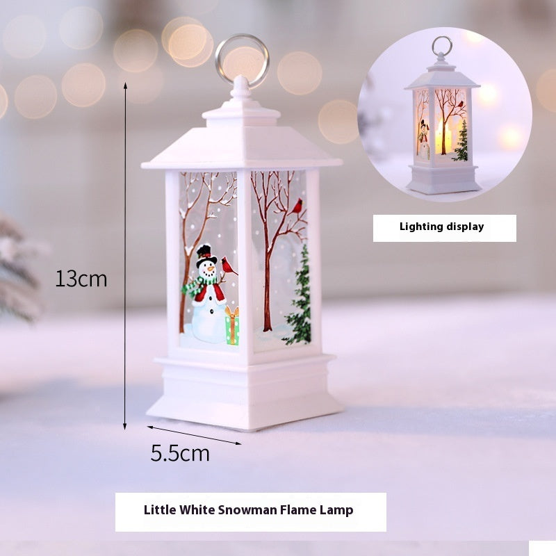 Christmas Portable Oil Lamp Santa Claus LED Night Lights Battery Powered Indoor Outdoor Hanging Lanterns Festive Party Decora