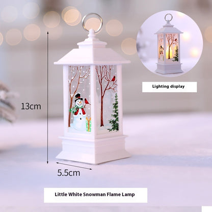 Christmas Portable Oil Lamp Santa Claus LED Night Lights Battery Powered Indoor Outdoor Hanging Lanterns Festive Party Decora