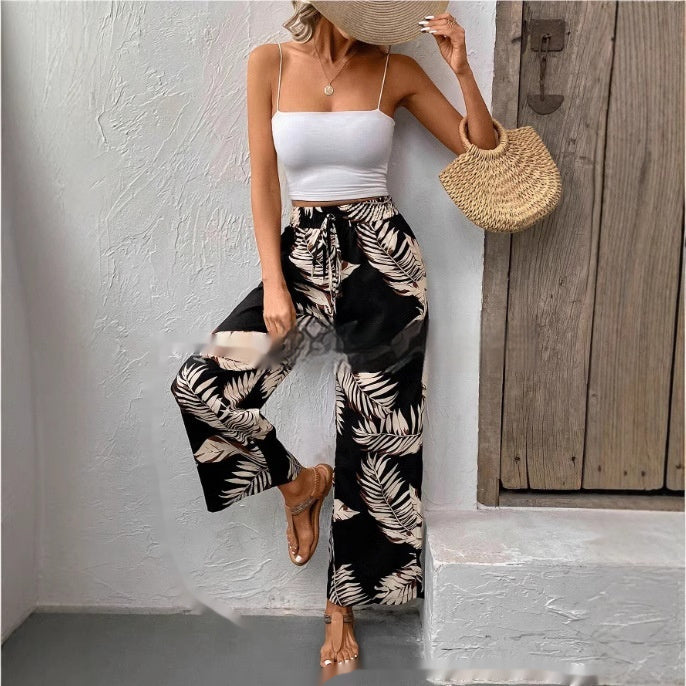 New Women's Trousers Elastic Waistband Straight High Waist a8add9b3 7d6c 4087 a626 2b4c1a0fa935 fine