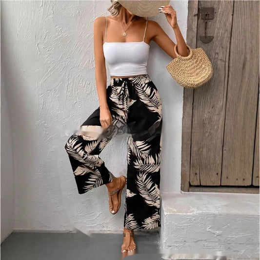 New Women's Trousers Elastic Waistband Straight High Waist a8add9b3 7d6c 4087 a626 2b4c1a0fa935 fine