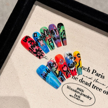 Graffiti Oil Painting Series Removable Fake Nails Wear Armor a8cae197 0c6e 4ab1 b7e8 b218fe58ded3