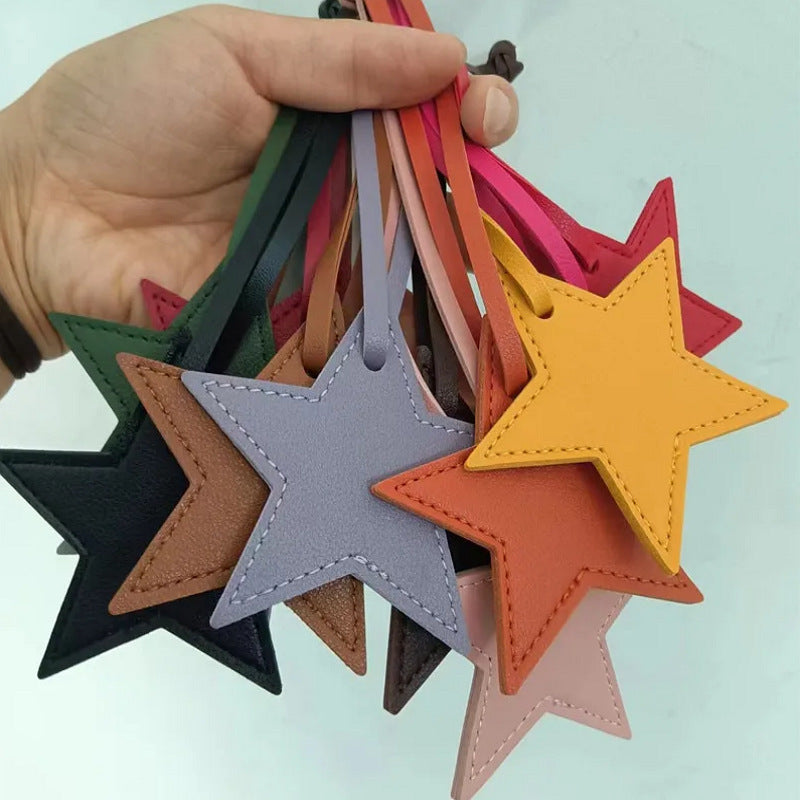 Leather Five-pointed Star Keychain Pendant Bag Ornament a8d9cb75 a9de 403f 86c0 c48e266114ee