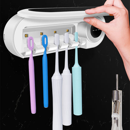 Wall Mounted Toothbrush Holder Smart Toothbrush UV Sterilizer Holder Toothpaste Dispenser Squeezer For Bathroom Accessories a