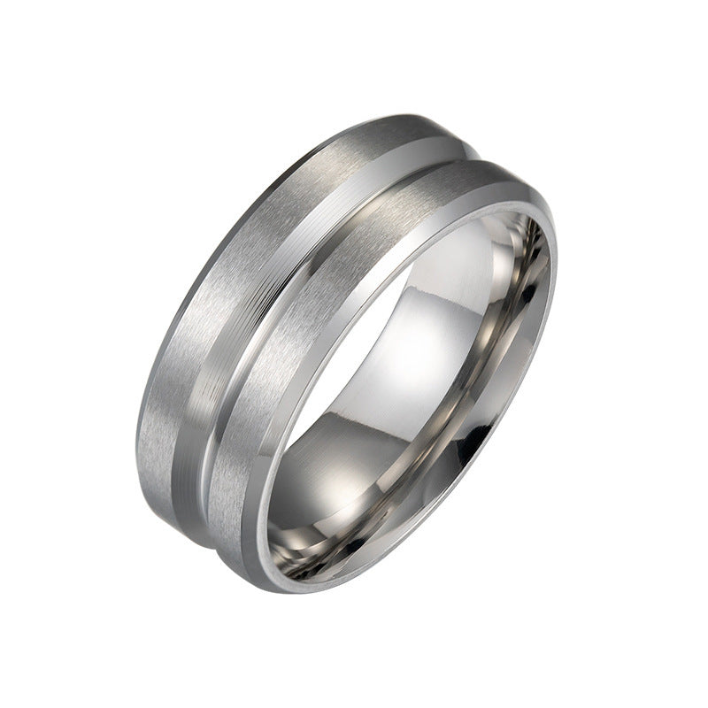 Matte Double Beveled Simple Men's Ring a8fda802 5601 460b b175 bf49511f2cb4