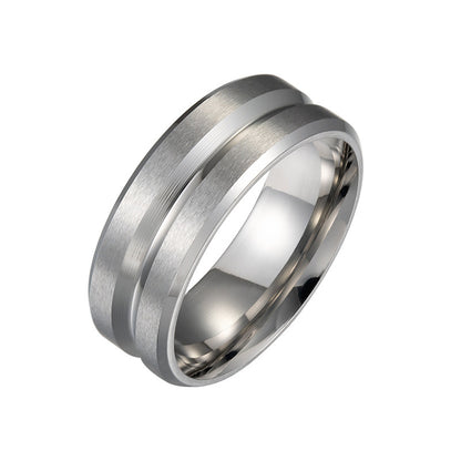 Matte Double Beveled Simple Men's Ring a8fda802 5601 460b b175 bf49511f2cb4
