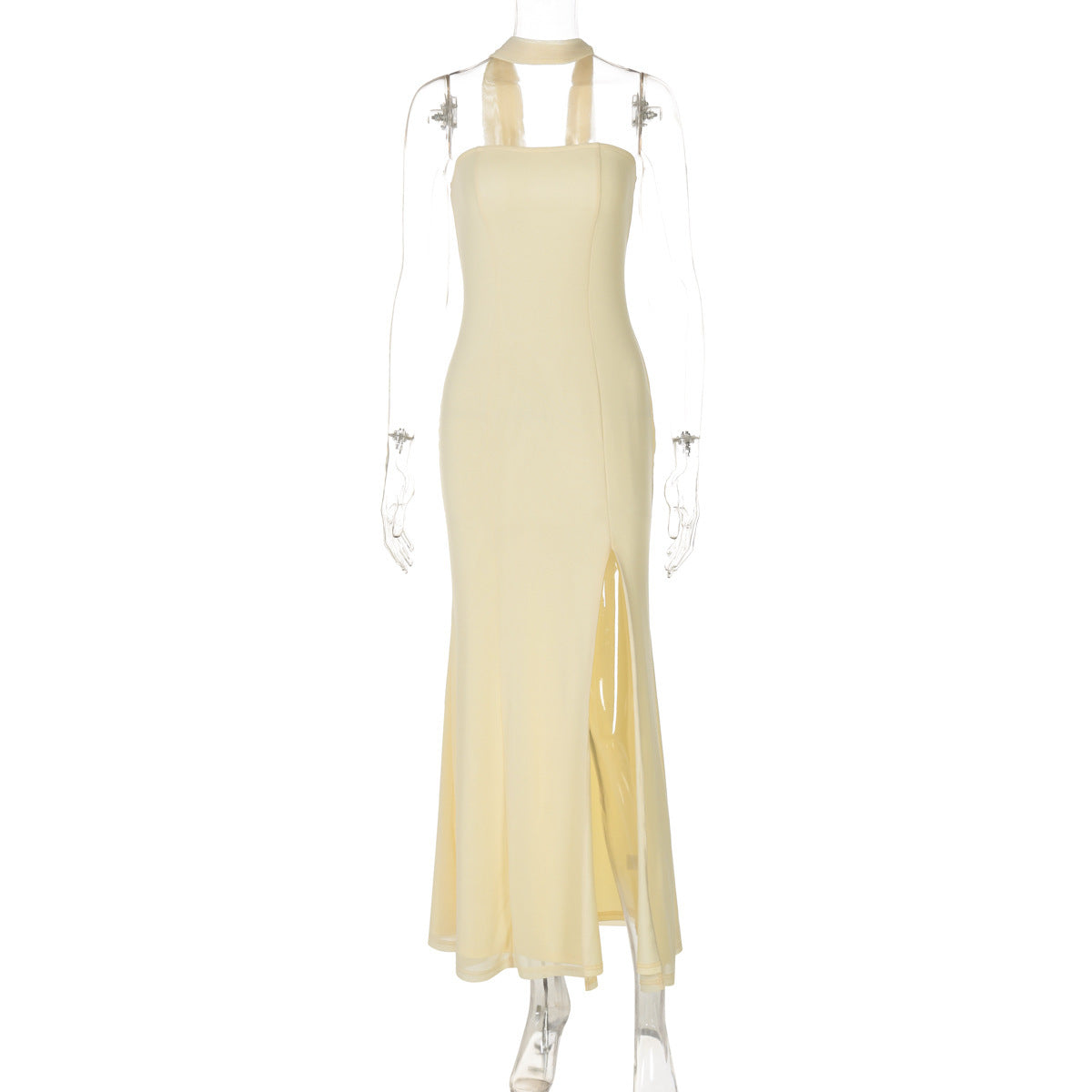 Fashion Tube Top Slit Slim-fitting Solid Color Temperament Dress a8fefa5d 41bc 4b40 af9a 4db6e42d8d67