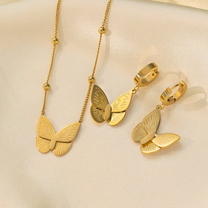 Stainless Steel Necklace Earrings Women's Jewelry Suit a9000583 d09e 4109 96d9 44611d898967