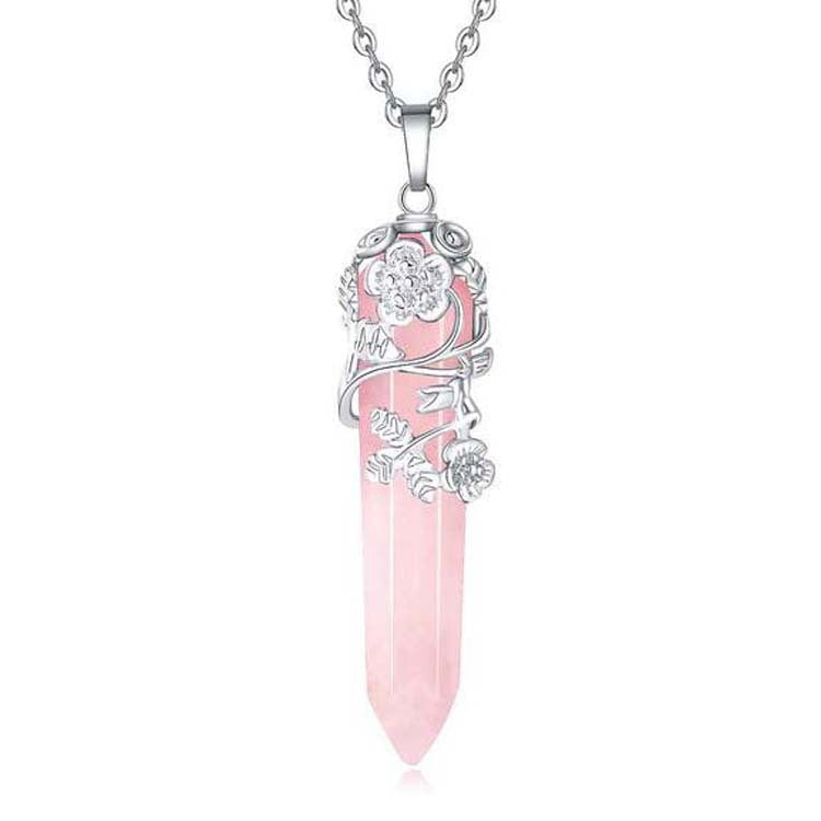 Fashion Natural Stone Crystal Rose Flower Hexagon a9038cbe 3dca 4bcc 81c1 dfff0f8e4841
