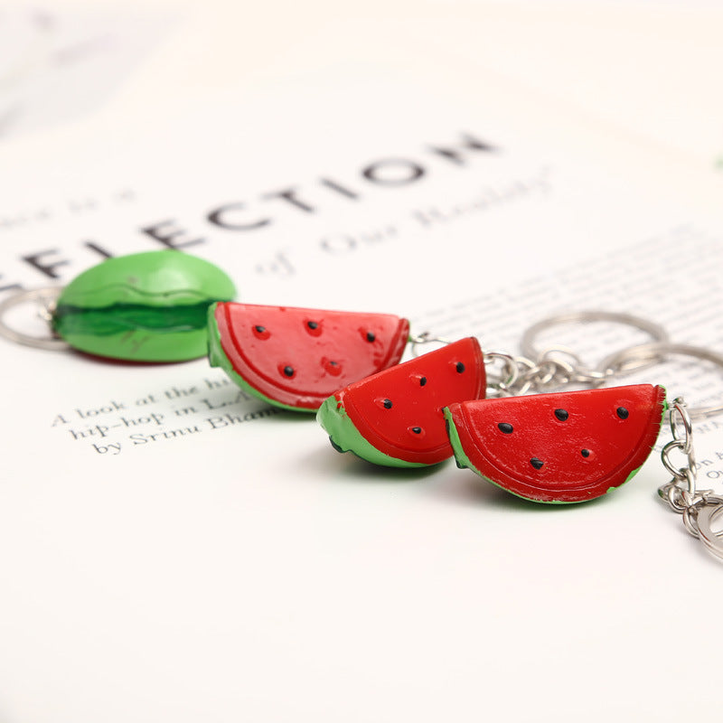 Simulation Three-dimensional Watermelon Piece Keychain Pendant a91a50fd 346f 4cc3 b6b4 6fb6170b0641