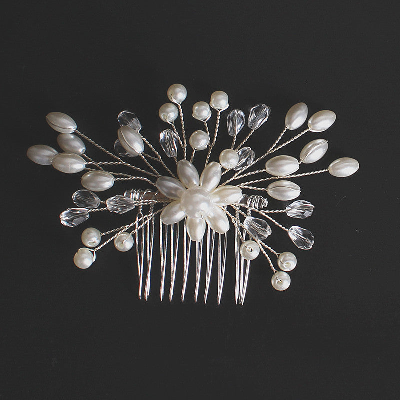 Korean Exquisite Pearl Comb Diamond Crystal Fork Handmade Hairpin Bridal Headwear Accessories a91bdff9 ac11 4bb5 b5bd e5ac0d0