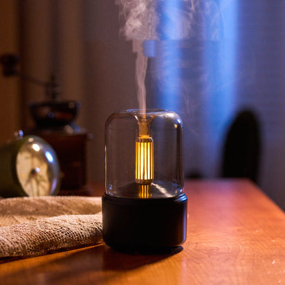 Atmosphere Light Humidifier Candlelight Aroma Diffuser Portable 120ml Electric USB Air Humidifier Cool Mist Maker Fogger 8-12