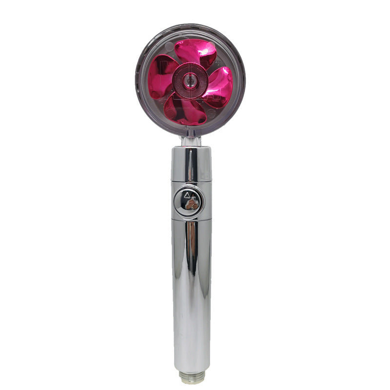 Propeller Driven Shower Head With Stop Button And Cotton Filter Turbocharged High Pressure Handheld Shower Nozzle a928aaed b5