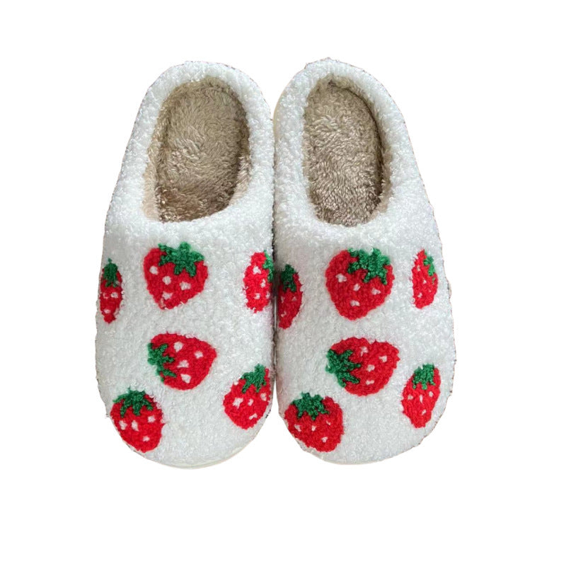 Cute Cartoon Strawberry Cotton Slippers a957ea64 94ff 4bbb 841c 2a8af04fbbd0