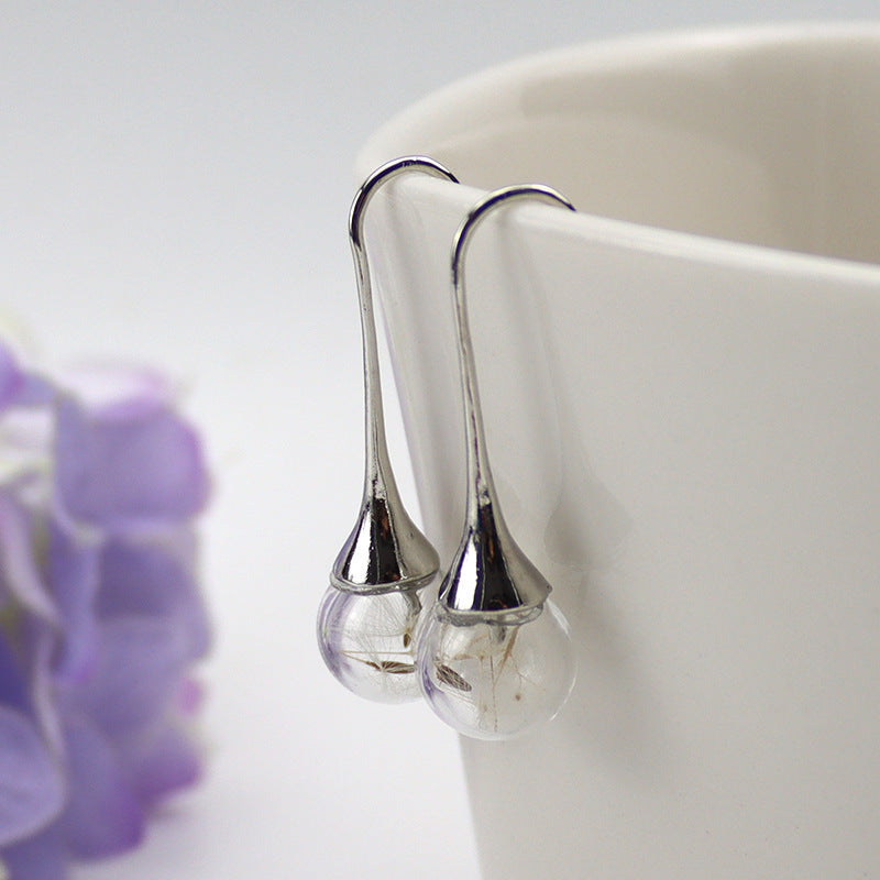 Handmade Dandelion Glass Ball Ear Hook a9697435 9fcf 48fd a4ab 1ed7e4df221f