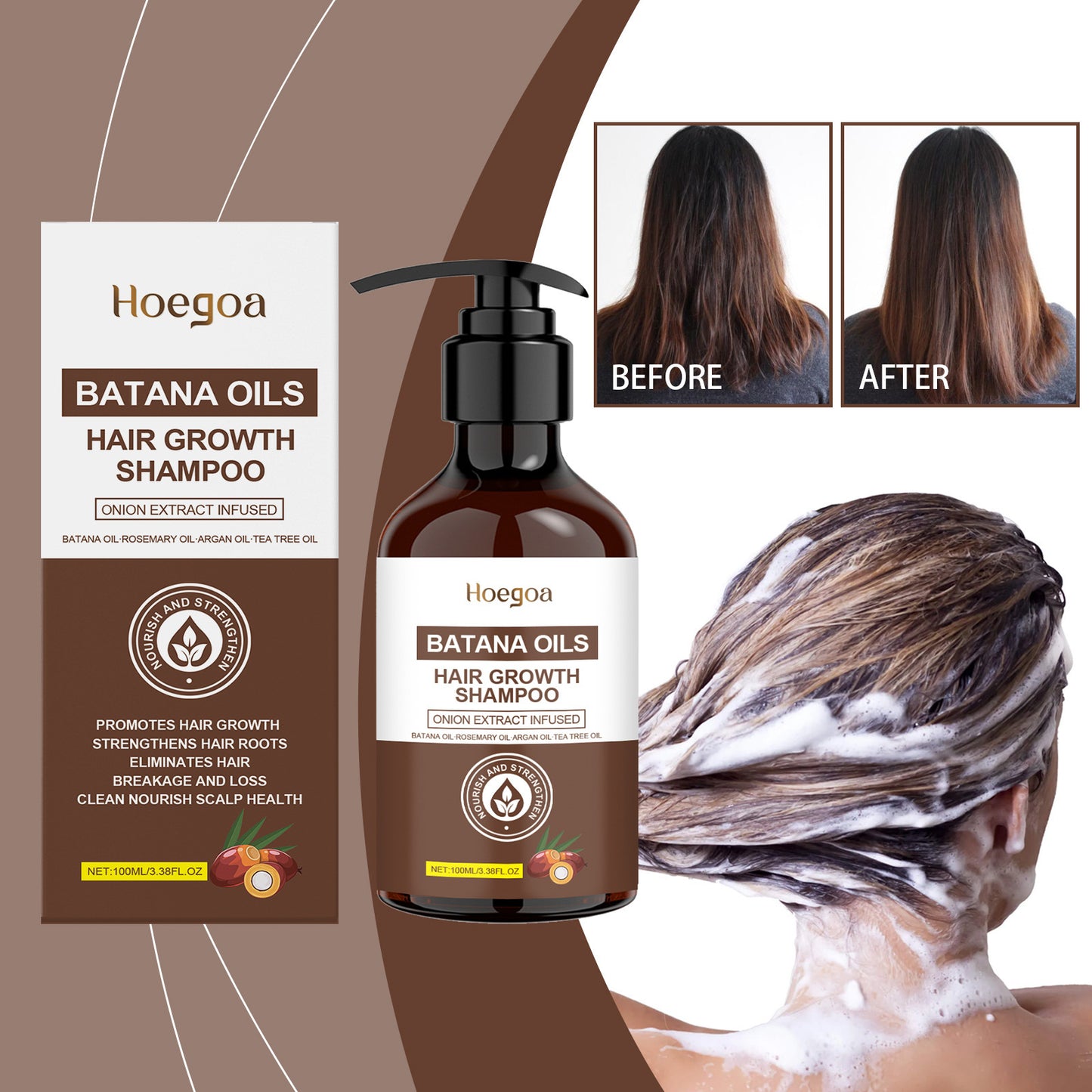 HOEGOA Batana Oil Shampoo Moisturizing Scalp Soft Oil Control Fluffy Lasting Fragrance Mild Shampoo a990d3cb 6bd3 4370 ad1a f
