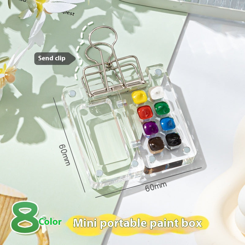 Mini Watercolor Color Box Acrylic Box Portable Portable Journal Book Sketch Travel Painting Picture Book a99ca667 867f 4bcd a