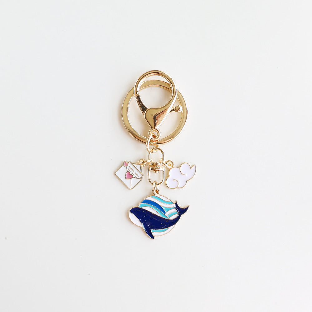 Cute Cartoon Whale Dolphin Keychain a9a9fdf9 c594 4c0a b51a a9cbc624da65