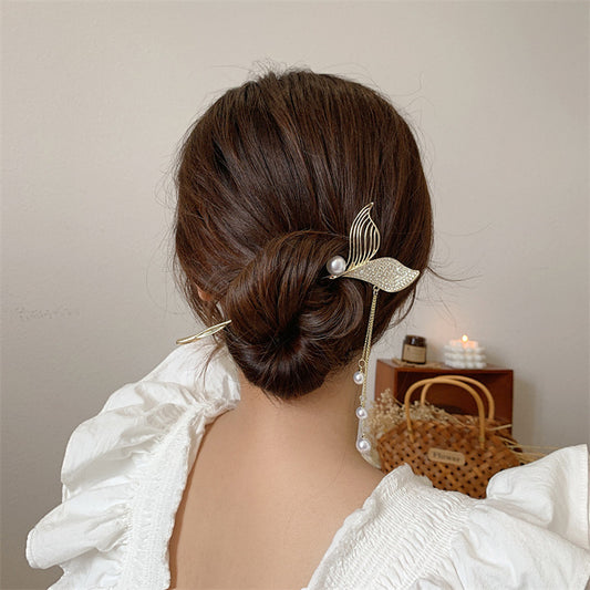 Mermaid Tail Tassel Hairpin Pearl Rhinestone a9bc4868 fc6d 4d29 b158 18329e4146a8