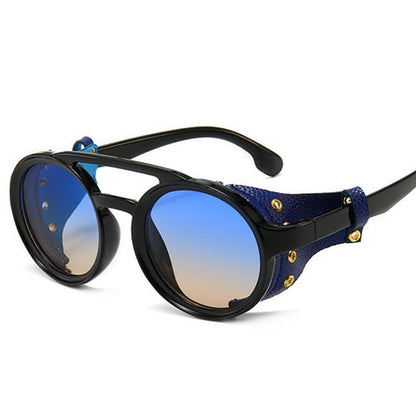 Retro Round Frame Punk Steam Sunglasses Personality Leather Case Sunglasses a9c3c45a 7bcc 44aa aaec 7b8f1d9f7099