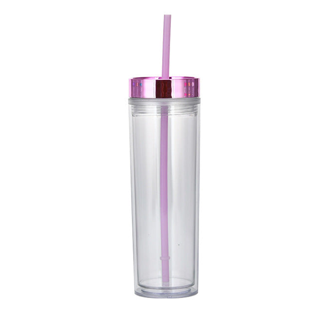 Double Layer AS Plastic Straight Body Multicolor Frosted Straw Cup a9c4f890 f8a0 407a 94dd e9a077359eb0