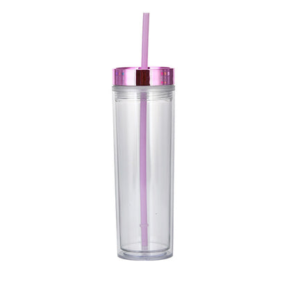 Double Layer AS Plastic Straight Body Multicolor Frosted Straw Cup a9c4f890 f8a0 407a 94dd e9a077359eb0