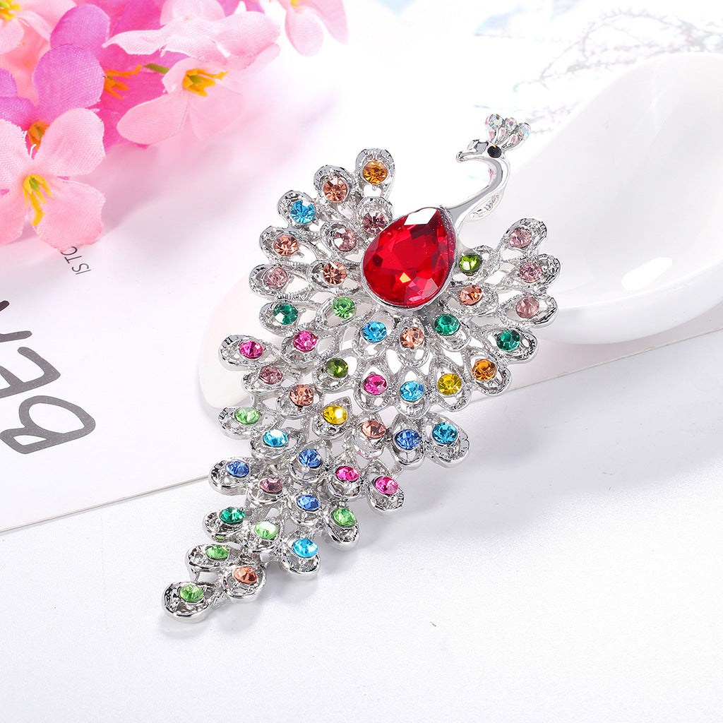 Fashion Peacock Color Rhinestone Glass Brooch a9dccd92 d31b 4298 b2a0 442e787fb27d