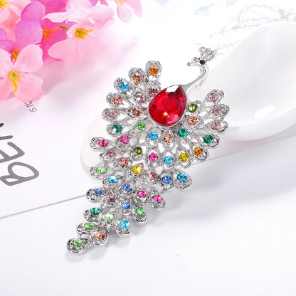 Fashion Peacock Color Rhinestone Glass Brooch a9dccd92 d31b 4298 b2a0 442e787fb27d