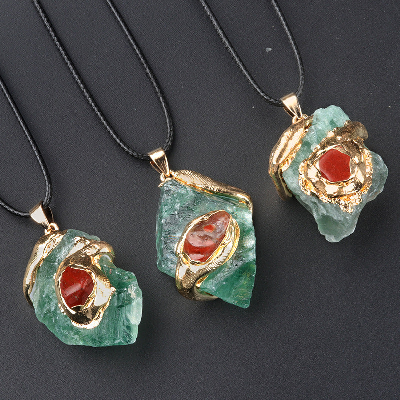 Oversized Gilding Crystal Stone Pendant Multicolor Crystal Stone Irregular Necklace Accessories a9e94f62 ec92 4648 ad2c 9c253