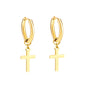 European And American Fashion Stainless Steel Ear Clip Temperament Men's And Women's Cross Earrings a9ee72c4 0da1 4900 89d3 9