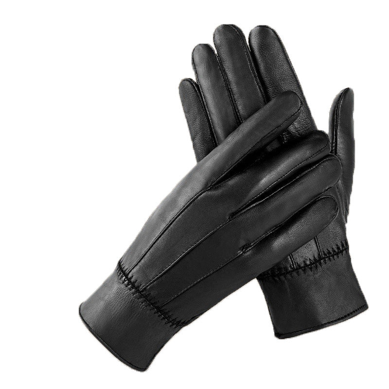 Genuine Leather Gloves For Men Women Fleece Lined Padded Warm Keeping Sheepskin Gloves aa1611db 6aec 4a0a 8579 cdb05ea285c8
