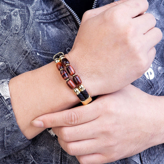 Men's Double-layer Simple Woven Leather Bracelet aa1fd8ad d42b 4b66 ae78 dd8578f03a7c