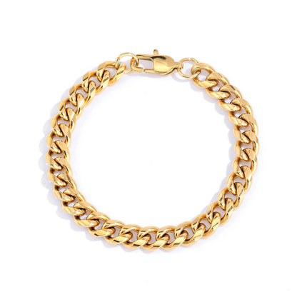 Japanese Buckle Stainless Steel Round Grinding Encrypted Cuban Bracelet aa23ed02 26a4 40a4 a489 f7fc723278b5