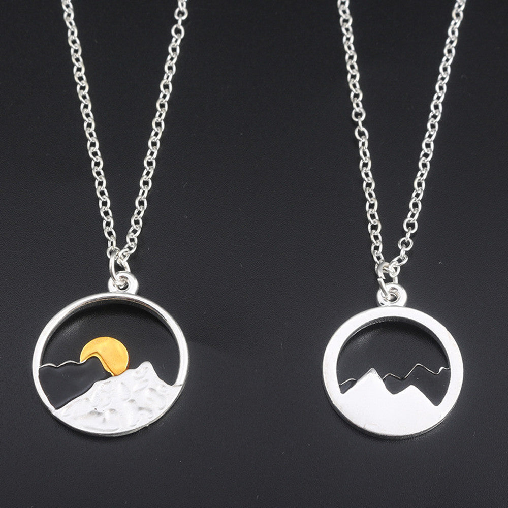 Valentine's Day Gift Sunrise Sunset Mountains Necklace Pendant aa4862ea 9124 4d13 993f 131e3d1d264e