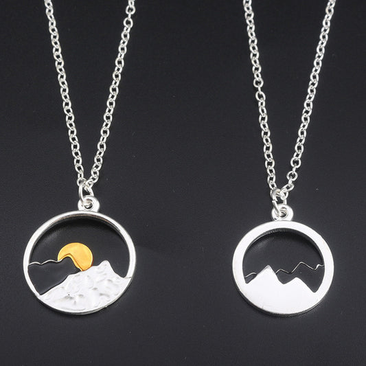 Valentine's Day Gift Sunrise Sunset Mountains Necklace Pendant aa4862ea 9124 4d13 993f 131e3d1d264e