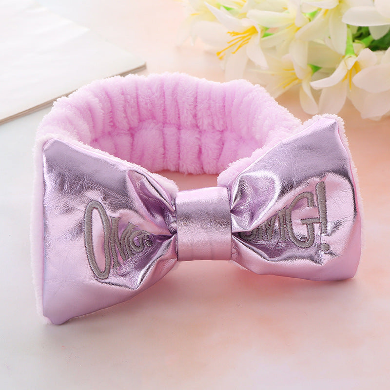 Cute Letters Bow Hair Band Girls Makeup And Face Wash Hair Band aa6144d0 0ad6 4a50 9864 aa9f4628a3d9