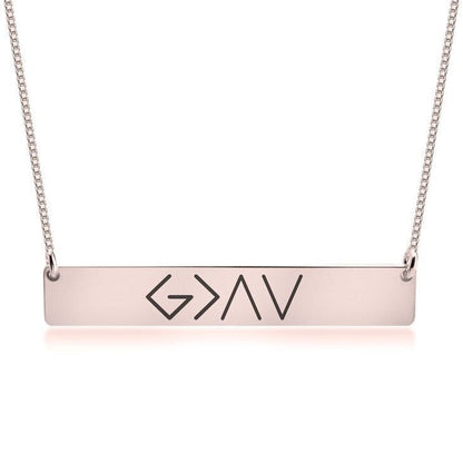 European And American Fashion One Word Horizontal Bar Pendant Necklace aa6deb12 9080 4c63 848d d382812406f9