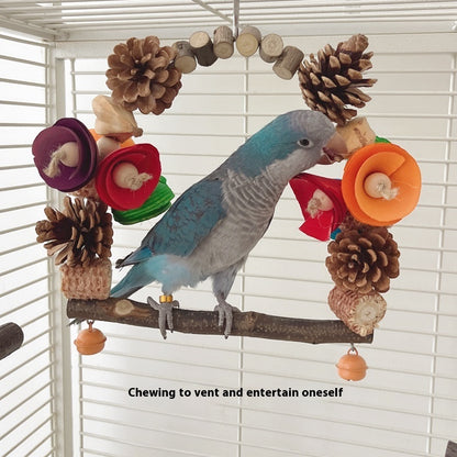 Parrot Swing Pine Nut Grinding Mouth Grinding Claw Log Bird Stand Rod Color Decoration aa72080e 153b 4ad1 bc42 97bc89e2475e