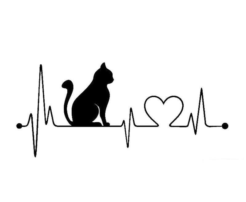 Pet Cat Heartbeat Lifeline Vinyl Sticker aa83063e af95 4117 8f1e 629edf2dbf1c