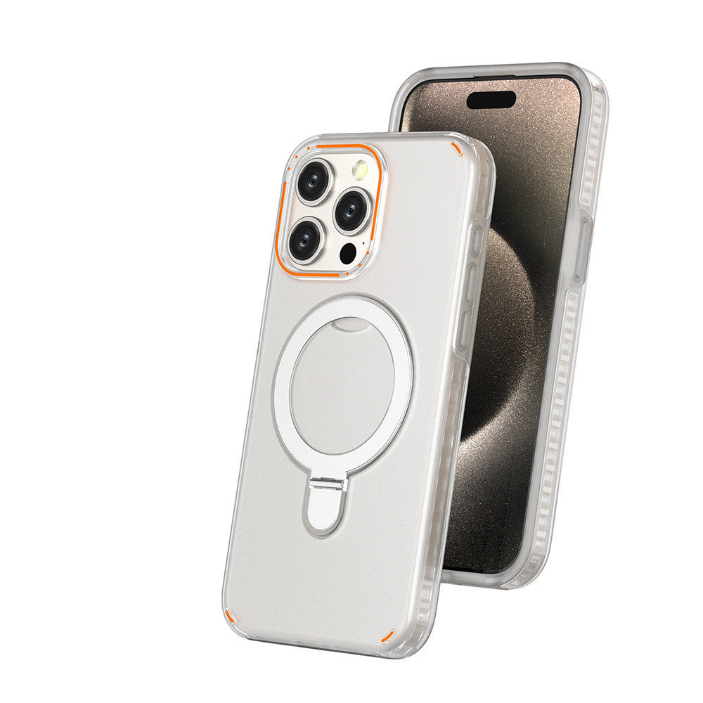 New Colorful Magnetic Bracket Phone Case With Holder Stand Cover For Magesafe Magnetic Transparent Wireless Charge Case For P