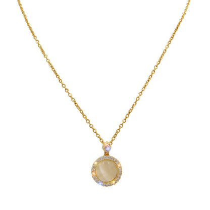 Rotatable Opal Titanium Steel Necklace Female Wild Simple Clavicle Chain aa93c8b9 0b38 4db0 8cb3 c6f29ea57beb