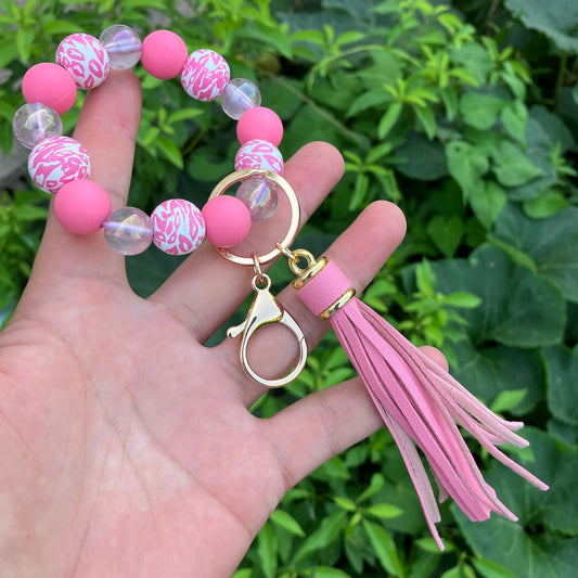 Color Leopard Pattern Luminous Beads Bracelet Keychain aab6d692 249d 450c 809d db8c842a4361