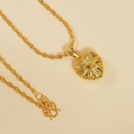 Heart-shaped Necklace Ethnic Style Hollow Chicken Hearts Gold Plated aab8a592 85b6 4774 bd10 67c2b1bd0230 fine