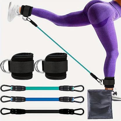 Ankle Strap Resistance Bands Hip Leg Strength Pull Rope Fitness Elastic Training Home Yoga Pilate Crossfit Workout Gym Equipm