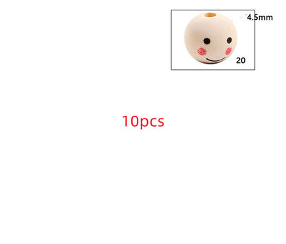 DIY Children's Log Color Smile Doll Head Beaded Accessories ab05a4c1 dd1d 44d2 b4c3 22ea4150e736