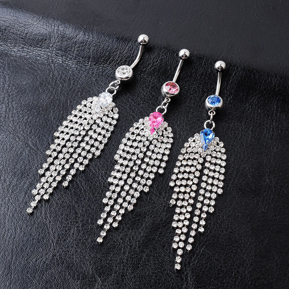 European And American Popular Piercing Jewelry Tassel Water Drop Belly Ring ab0983ce db9b 4d3e 9f5e 902ae27e4db9